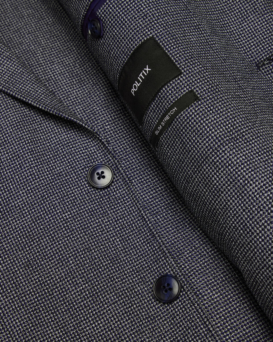 Two-Toned Houndstooth Blazer, Navy, hi-res